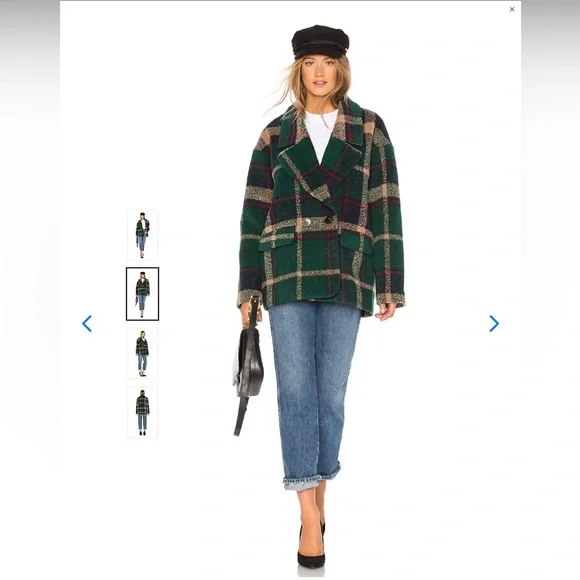 On Parle De Vous Wool Plaid Coat - Picture 2 of 7